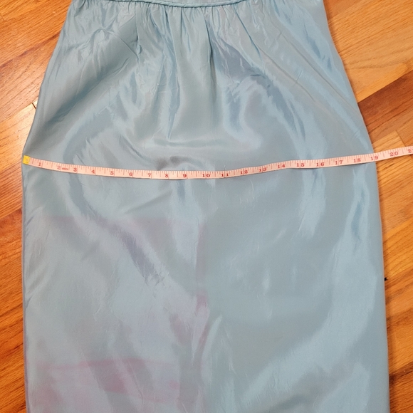 Vintage 1960s Blue Full-length Evening Gown Dress With Rose Tie Ribbon Cocktail - Picture 14 of 16